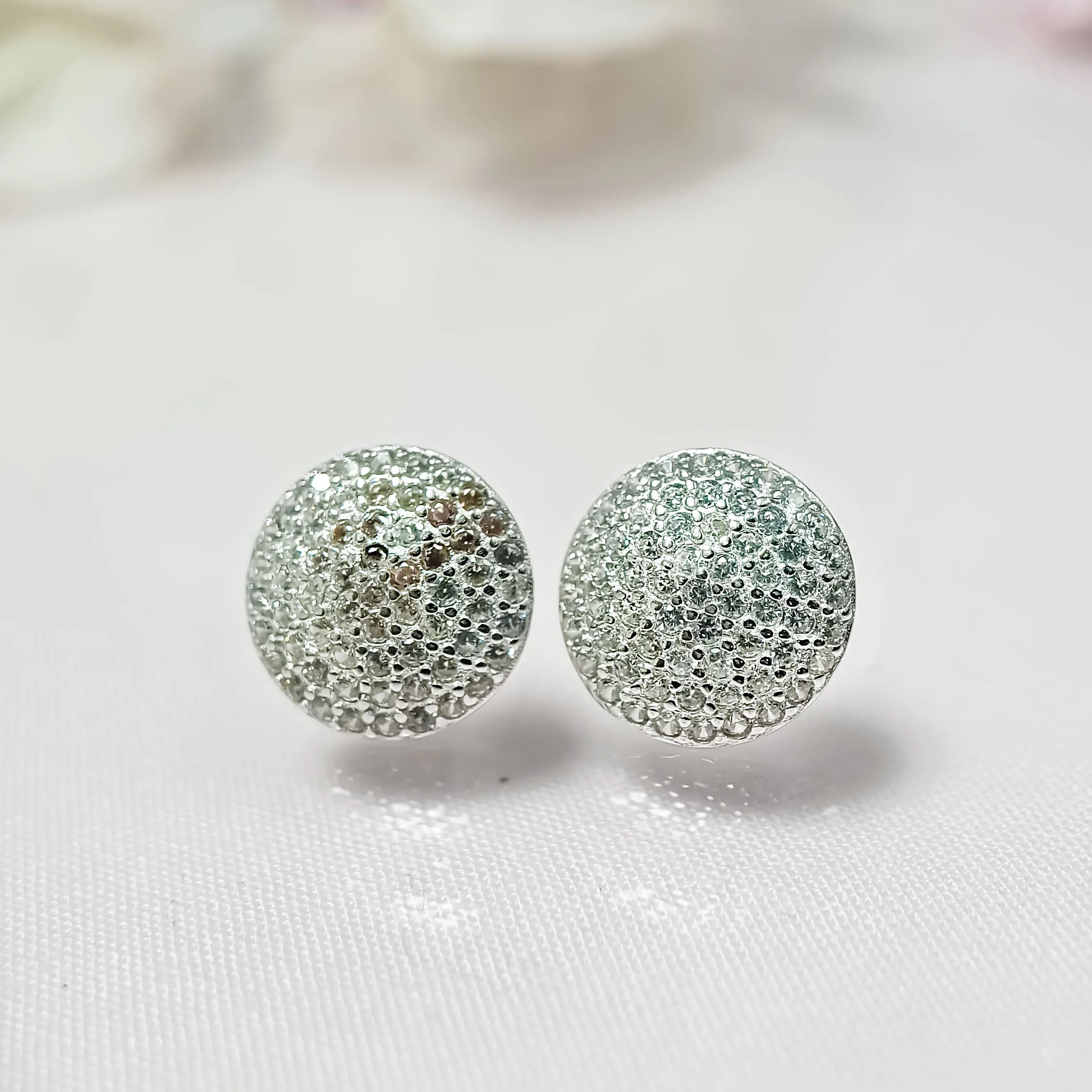 Round Zircon Studded Earrings