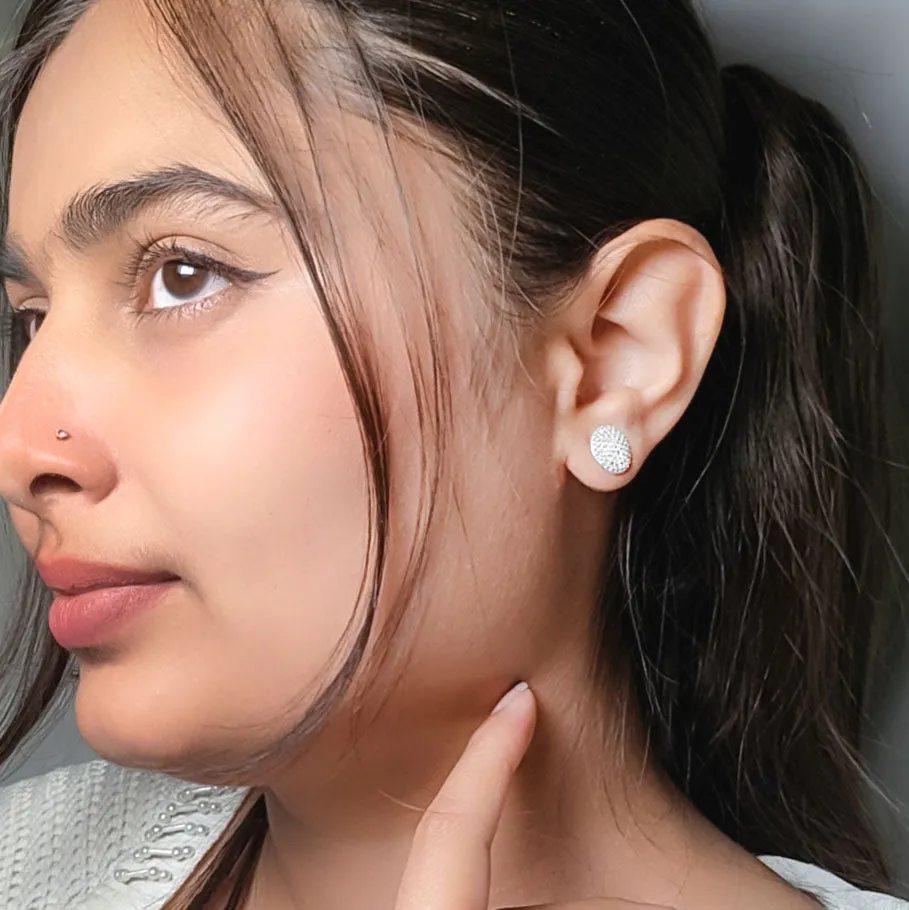 Round Zircon Studded Earrings