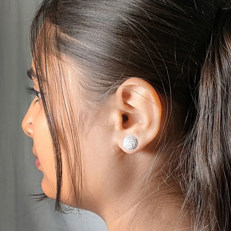 Round Zircon Studded Earrings