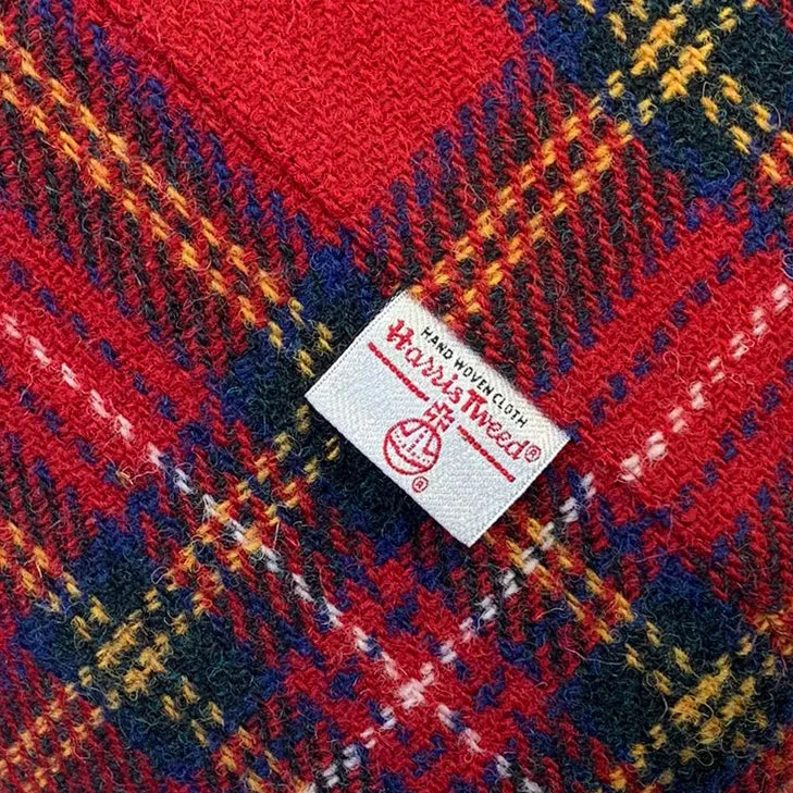 Royal Stewart Tartan Footstool with Button