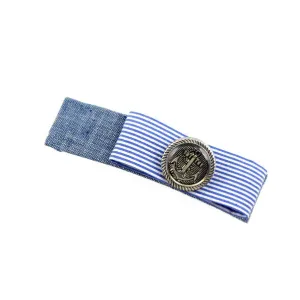 Sailing blue Bow Hair Barrette