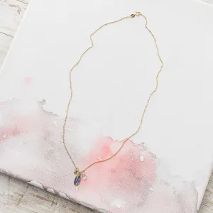 Sapphire Drop Necklace in 14k gold