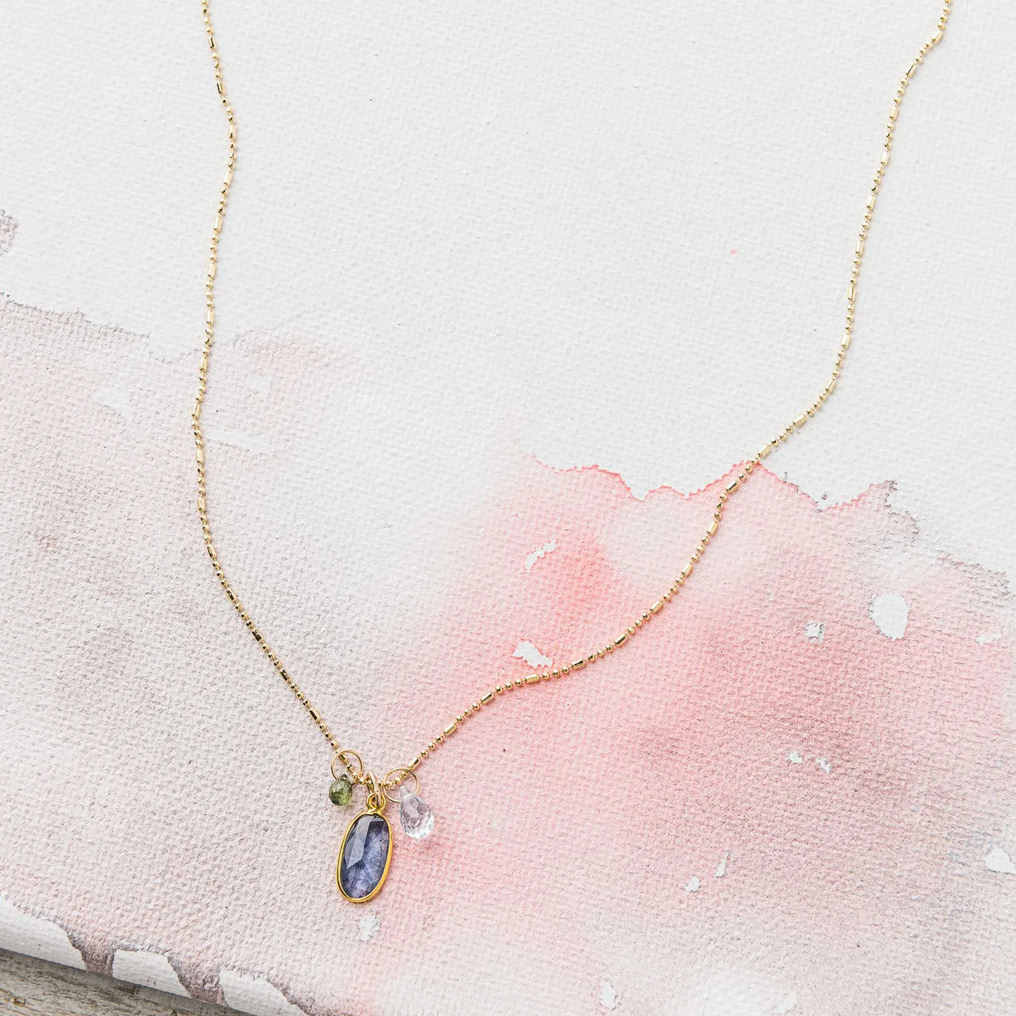 Sapphire Drop Necklace in 14k gold