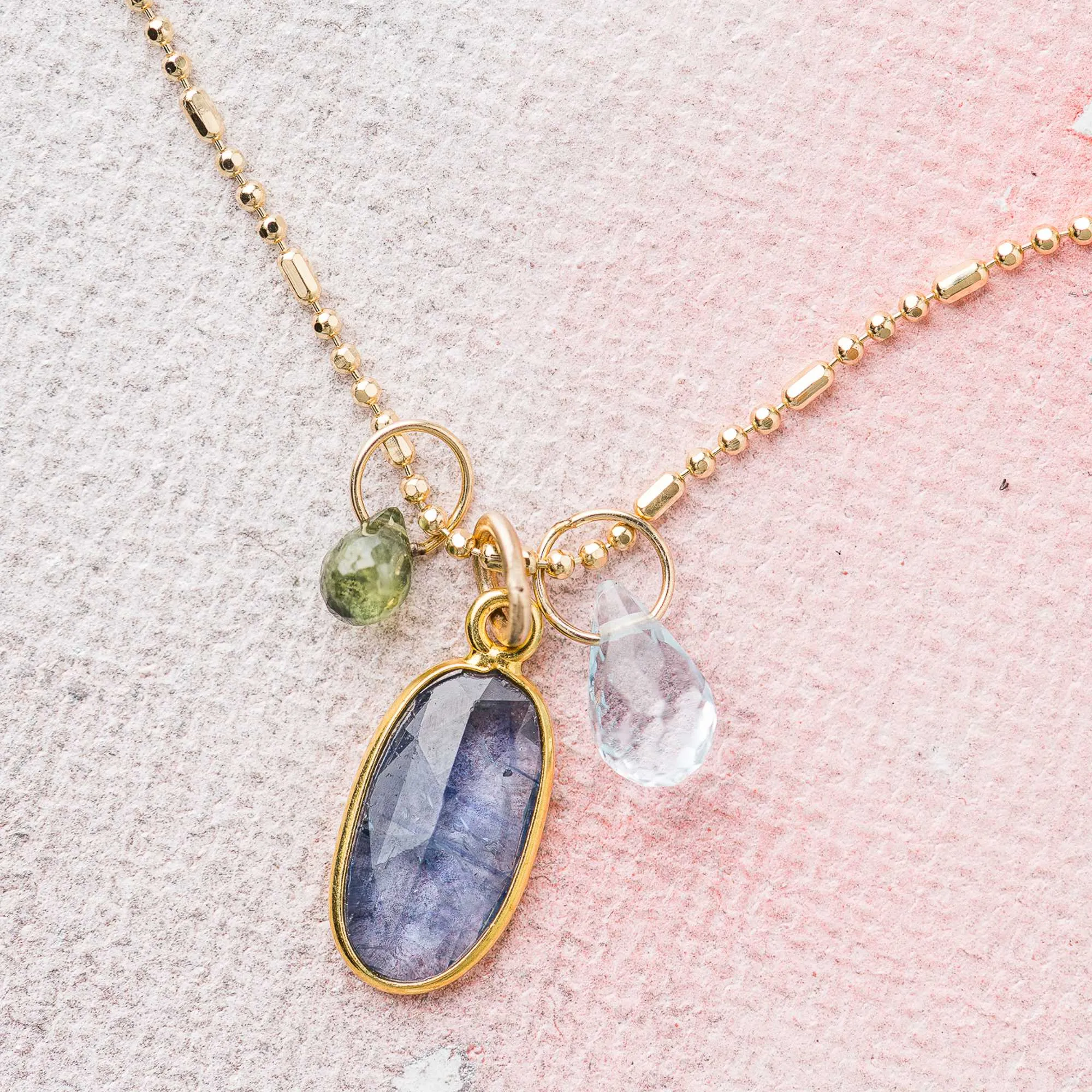 Sapphire Drop Necklace in 14k gold