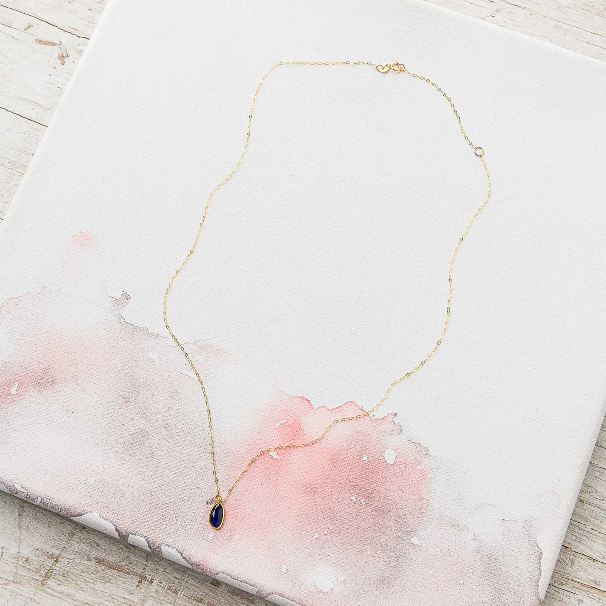 Sapphire Duo Necklace in 14k gold