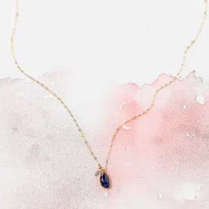 Sapphire Duo Necklace in 14k gold