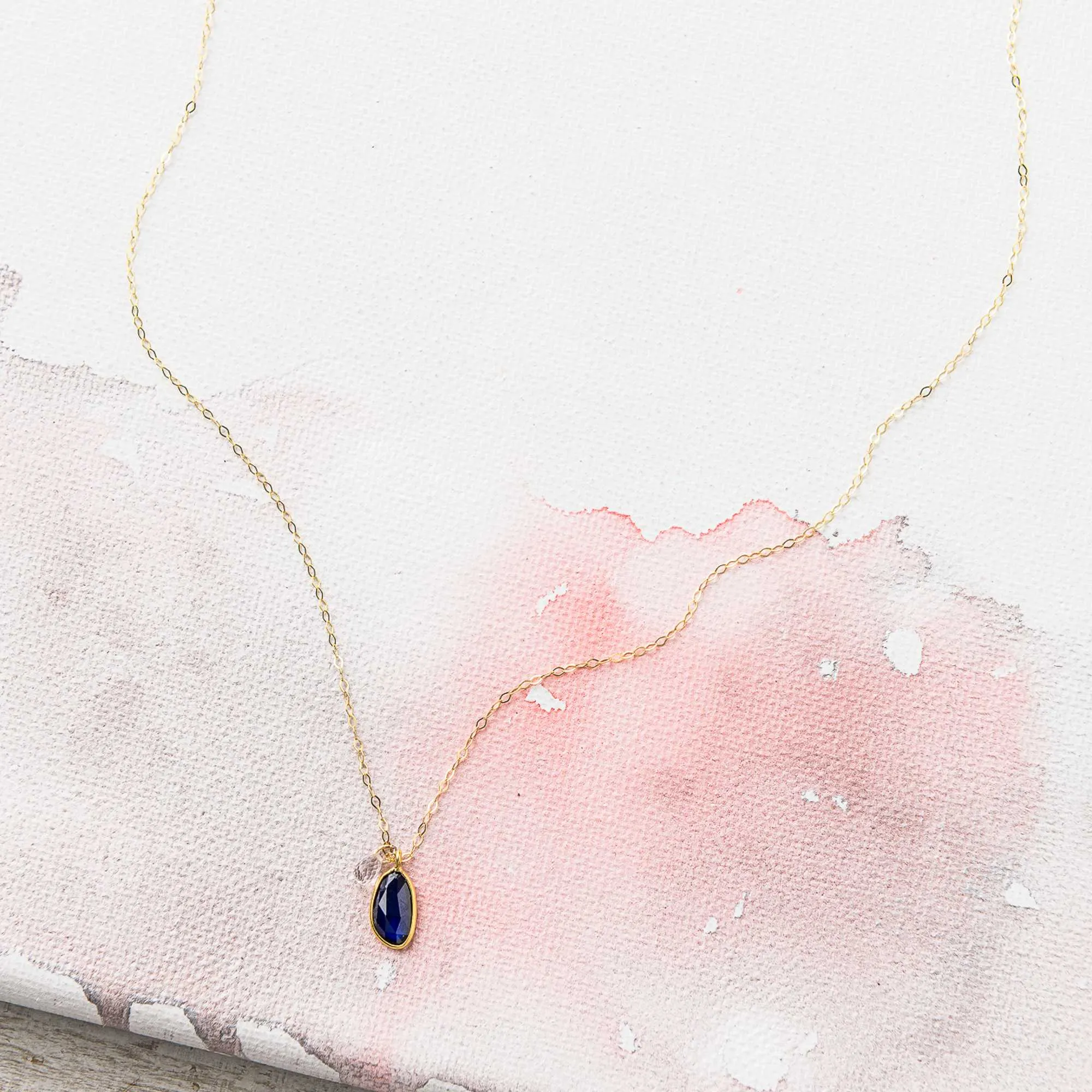 Sapphire Duo Necklace in 14k gold