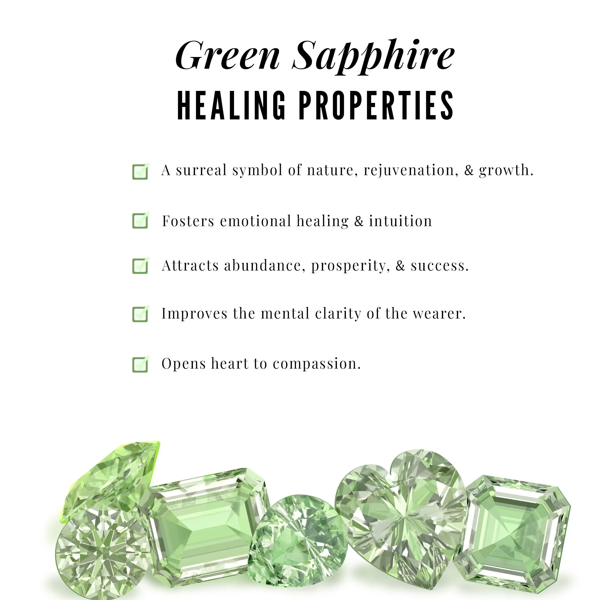 September Birthstone 1/4 CT Genuine Green Sapphire Solitaire Necklace