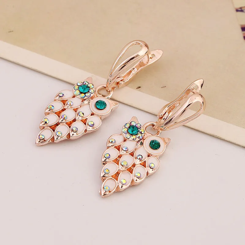 SET643 - Opal Owl Necklace Set