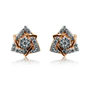 Shining Triangular Rose Gold Earrings