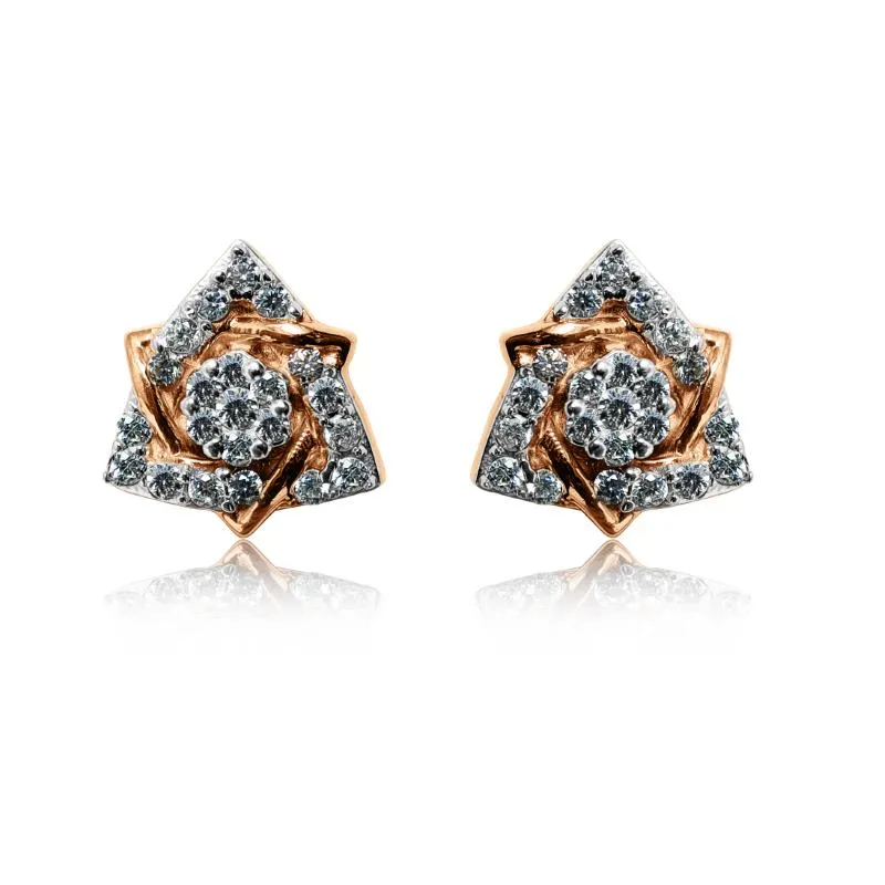 Shining Triangular Rose Gold Earrings