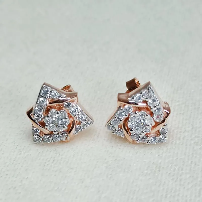 Shining Triangular Rose Gold Earrings