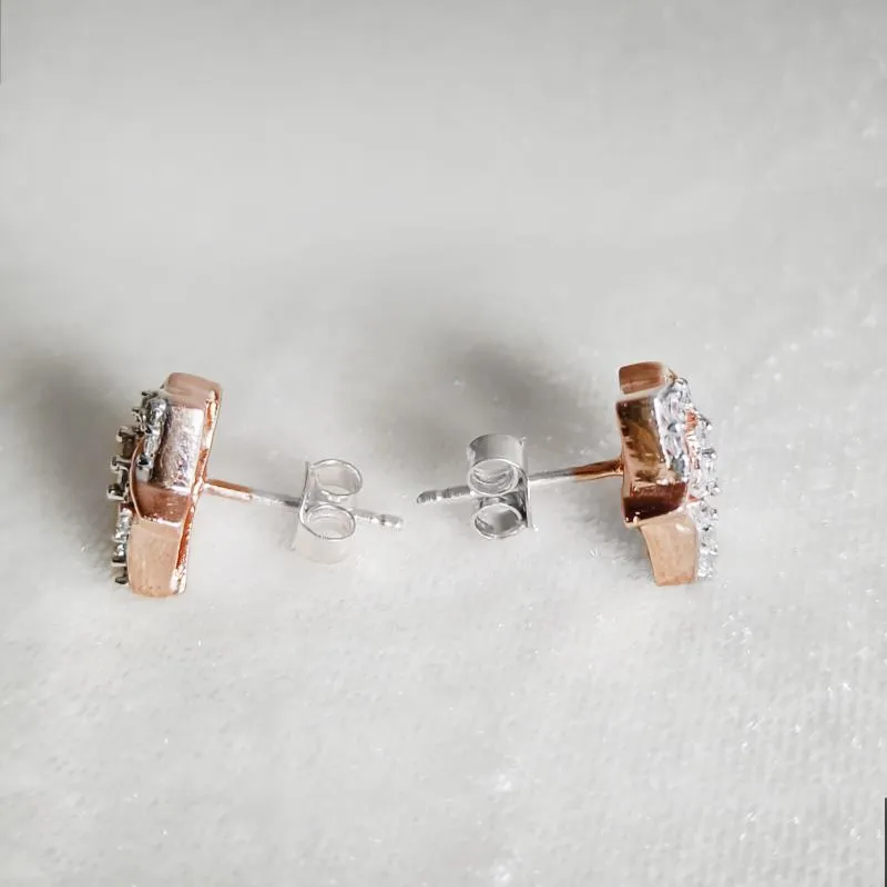Shining Triangular Rose Gold Earrings
