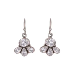 Silver And Zircon Earrings