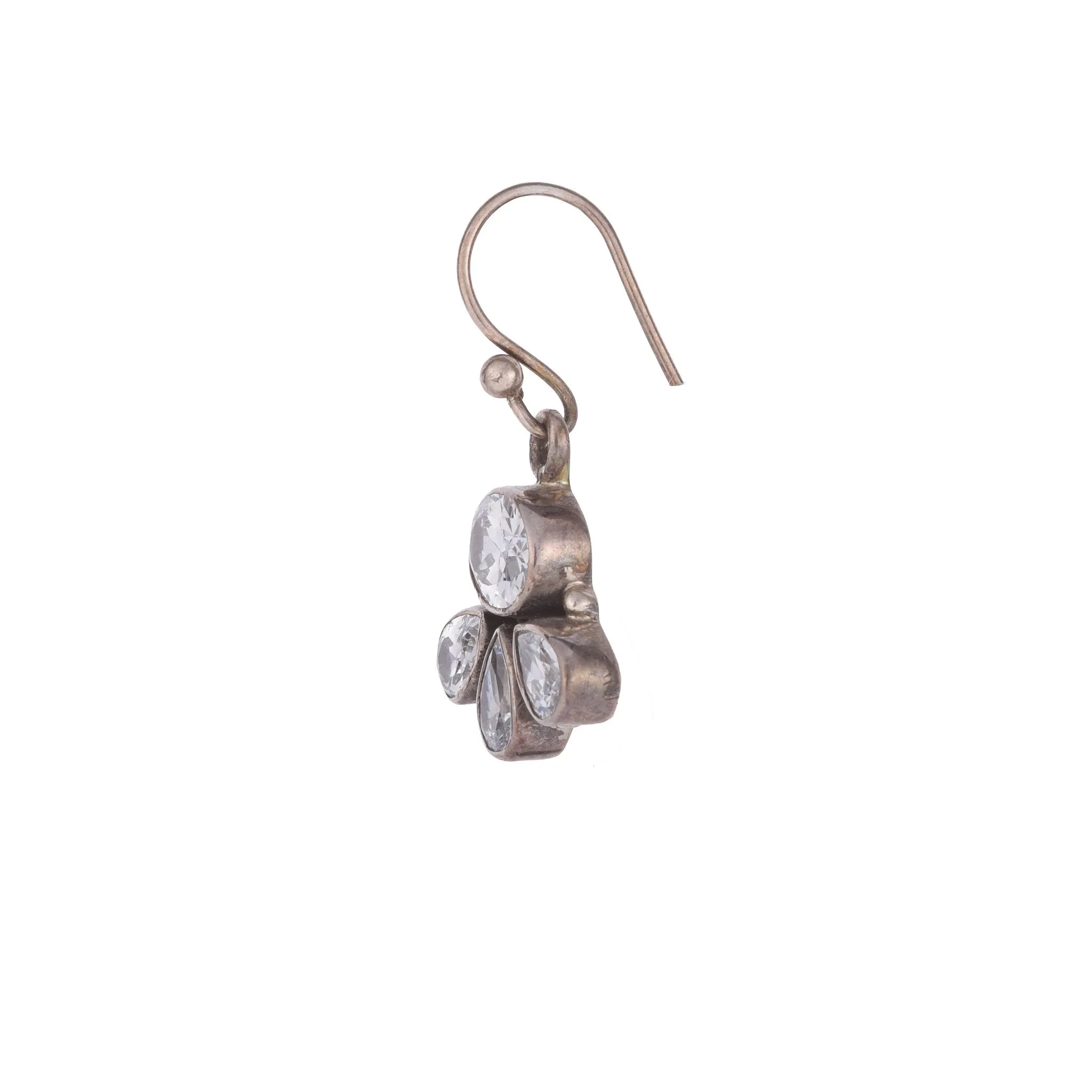 Silver And Zircon Earrings