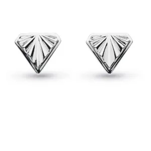 Silver empire deco diamond shape stud earrings