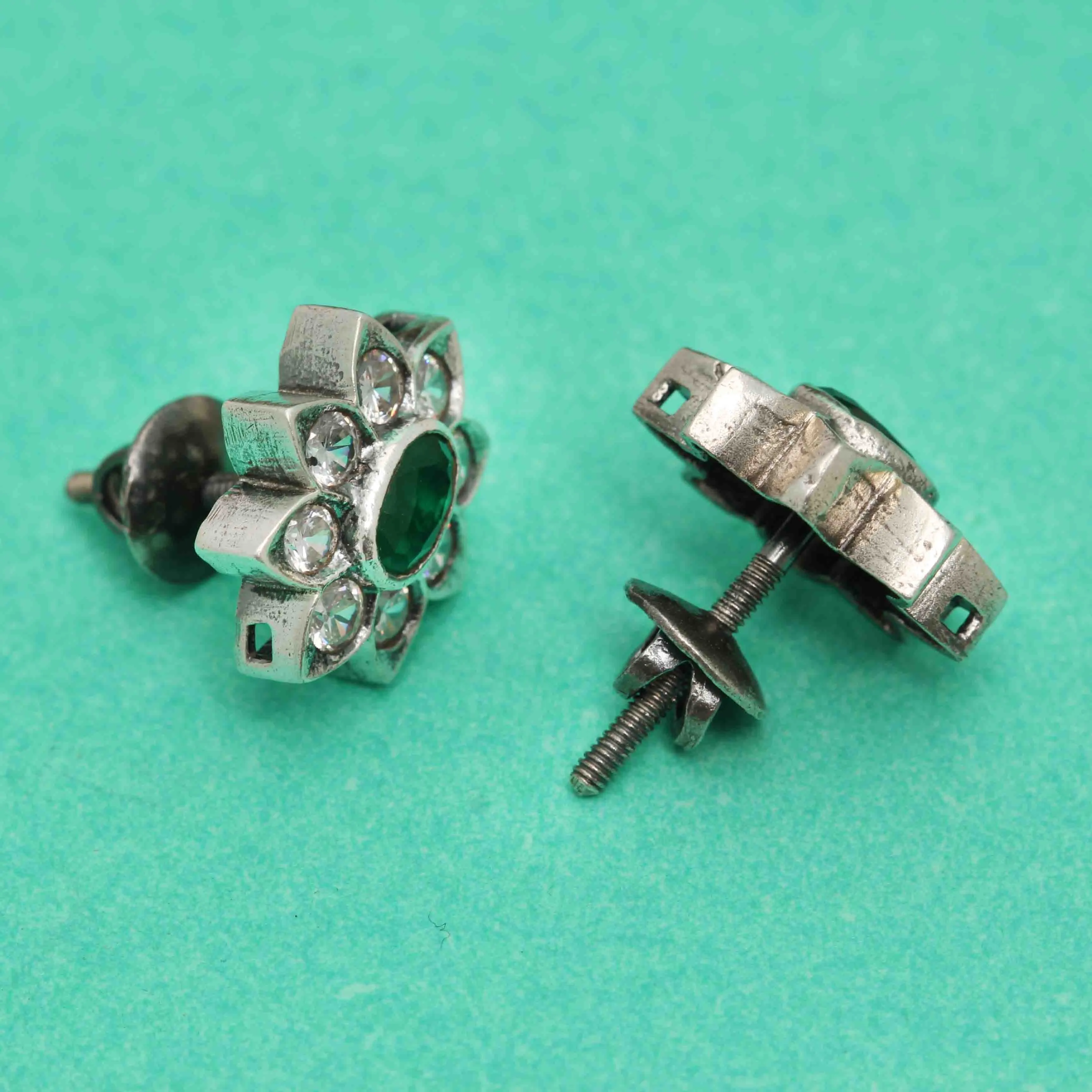 Silver Green Earring