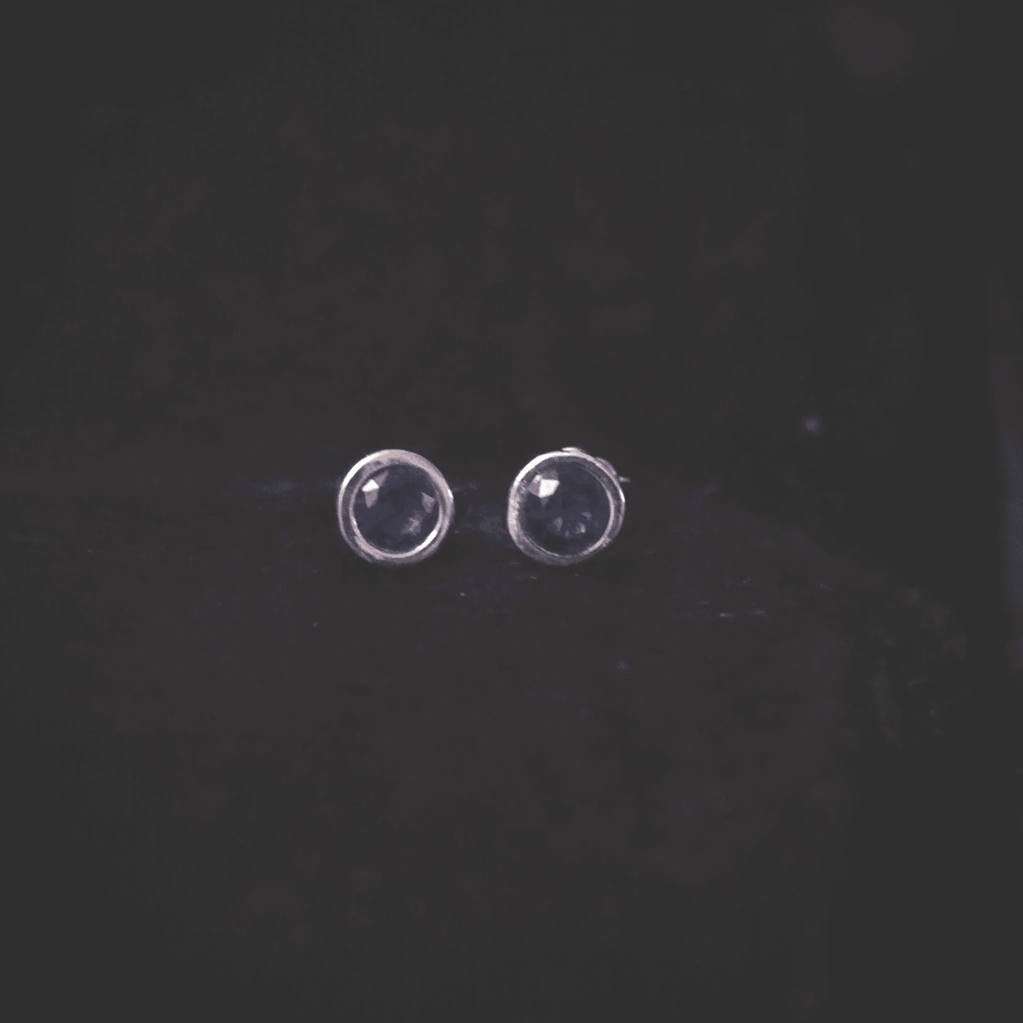 Silver Minimal Blue Zircon Earrings