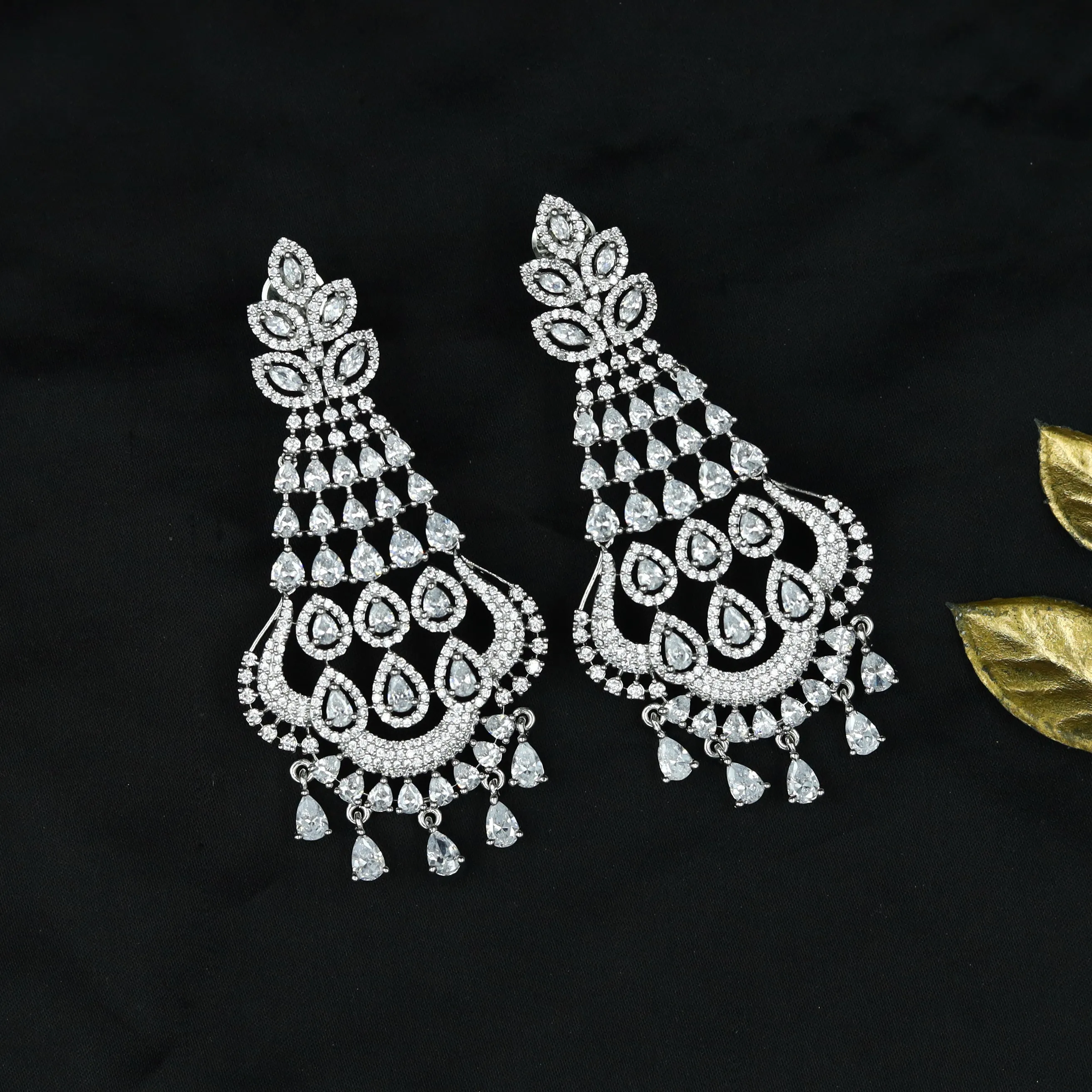 Silver Plated Zircon/AD Earring 4600-8665