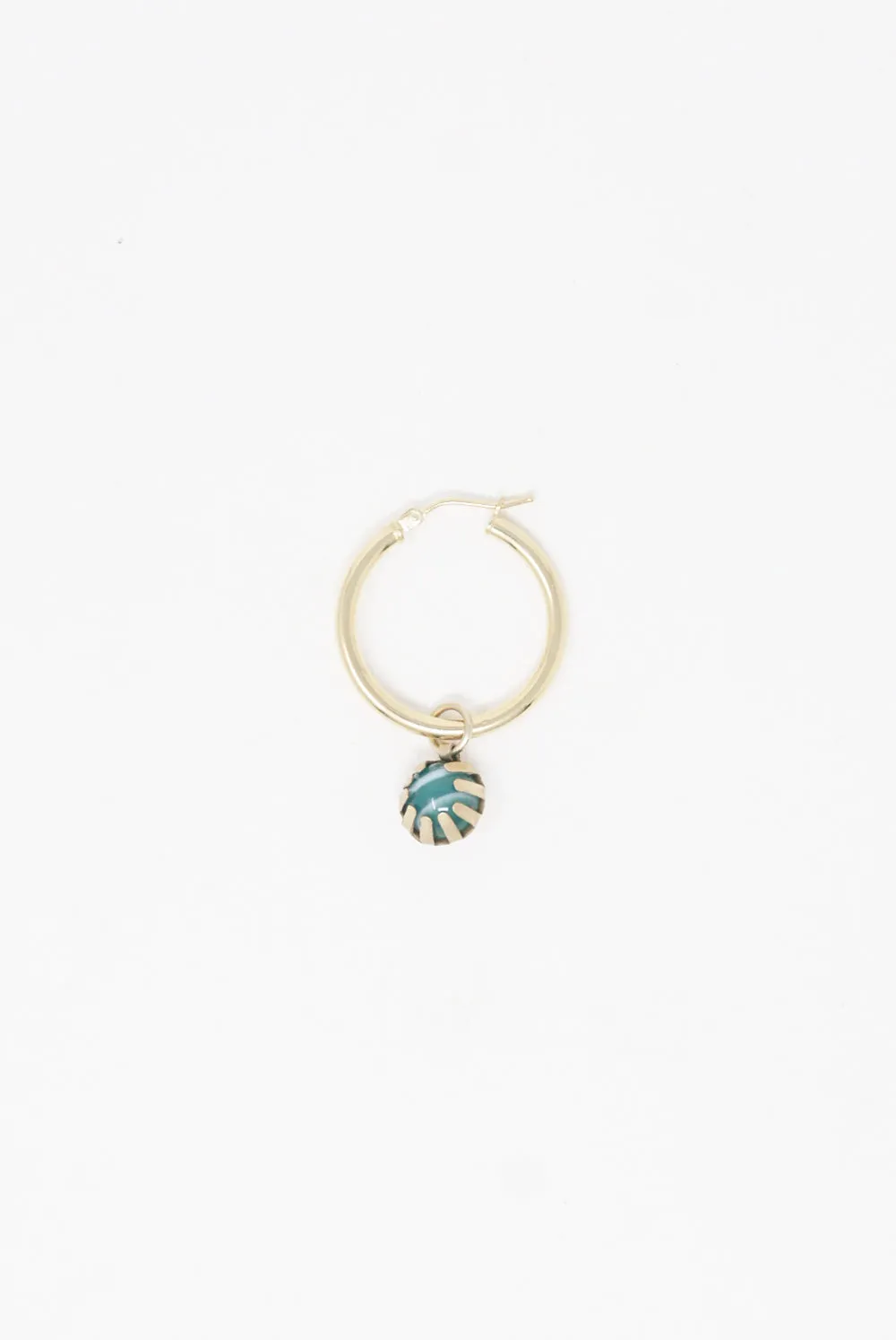 Single Green Stripe Agate Claw Earring