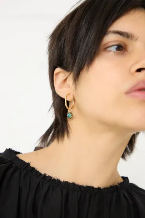 Single Green Stripe Agate Claw Earring
