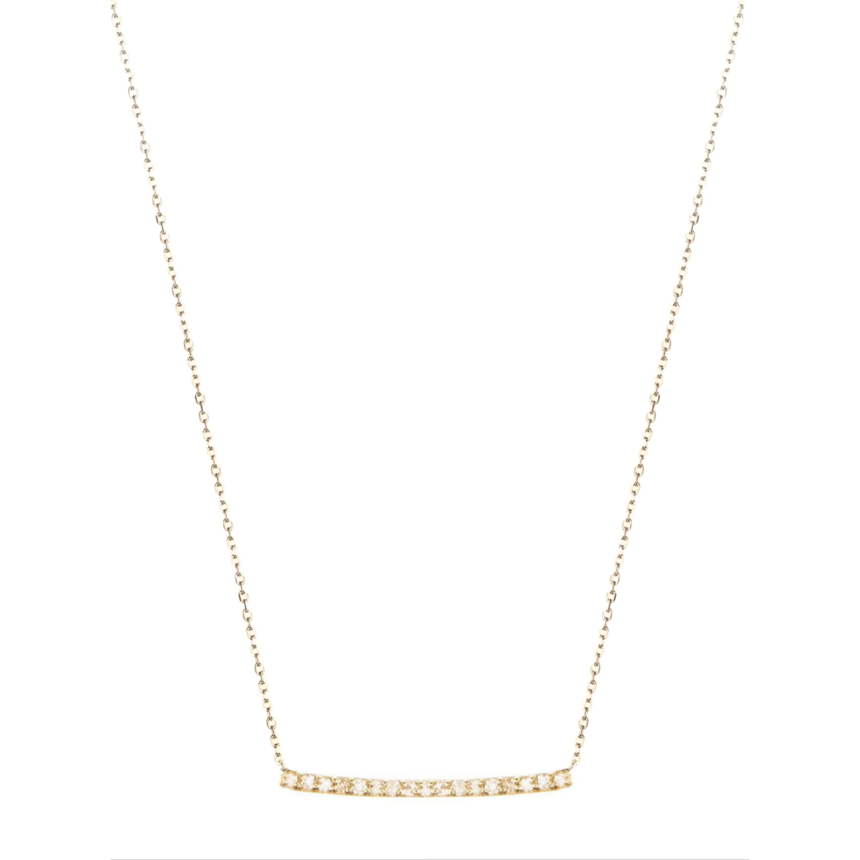 Sterling Silver Sapphire and Clear CZ Bar Necklace