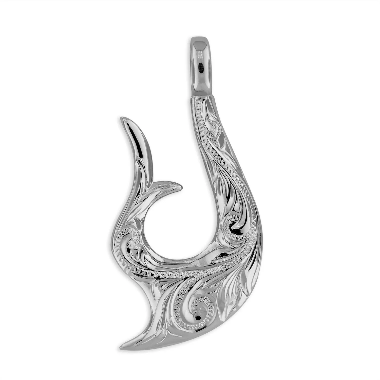 Sterling Silver Synthetic Blue Opal Reversible Fish Hook Pendant Necklace, 18 2" Extender