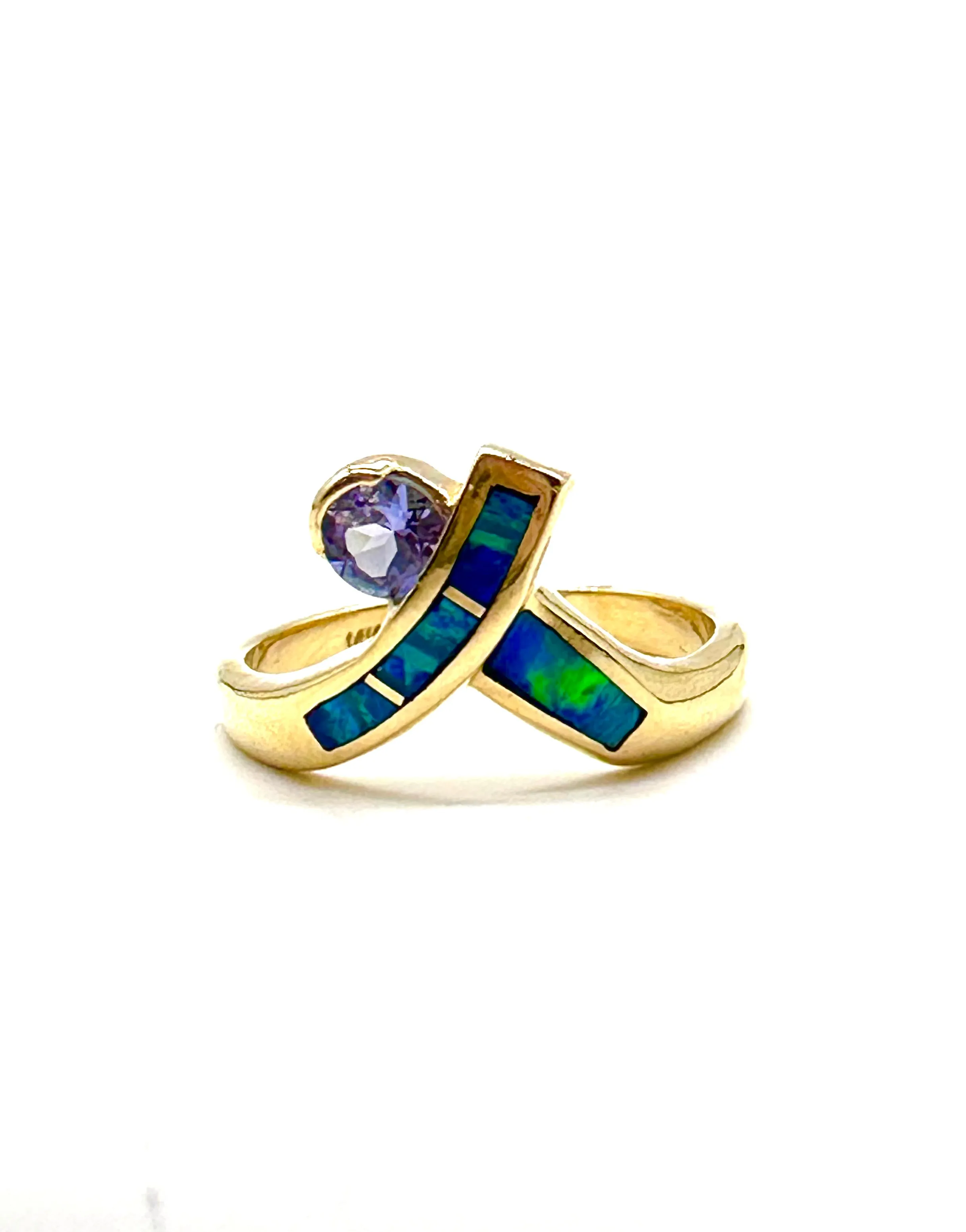 Tanzanite and opal ring