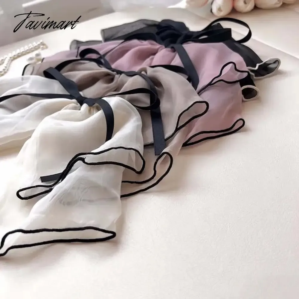 Tavimart Korean Mesh Oversized Bowknot Hair Clips for Women Girls Sweet Pink Multi-Layer Bow Ponytail Hairpin Headwear Hair Accessories