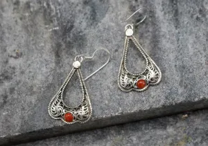 Tear Drop Sterling Silver Dangle Earrings