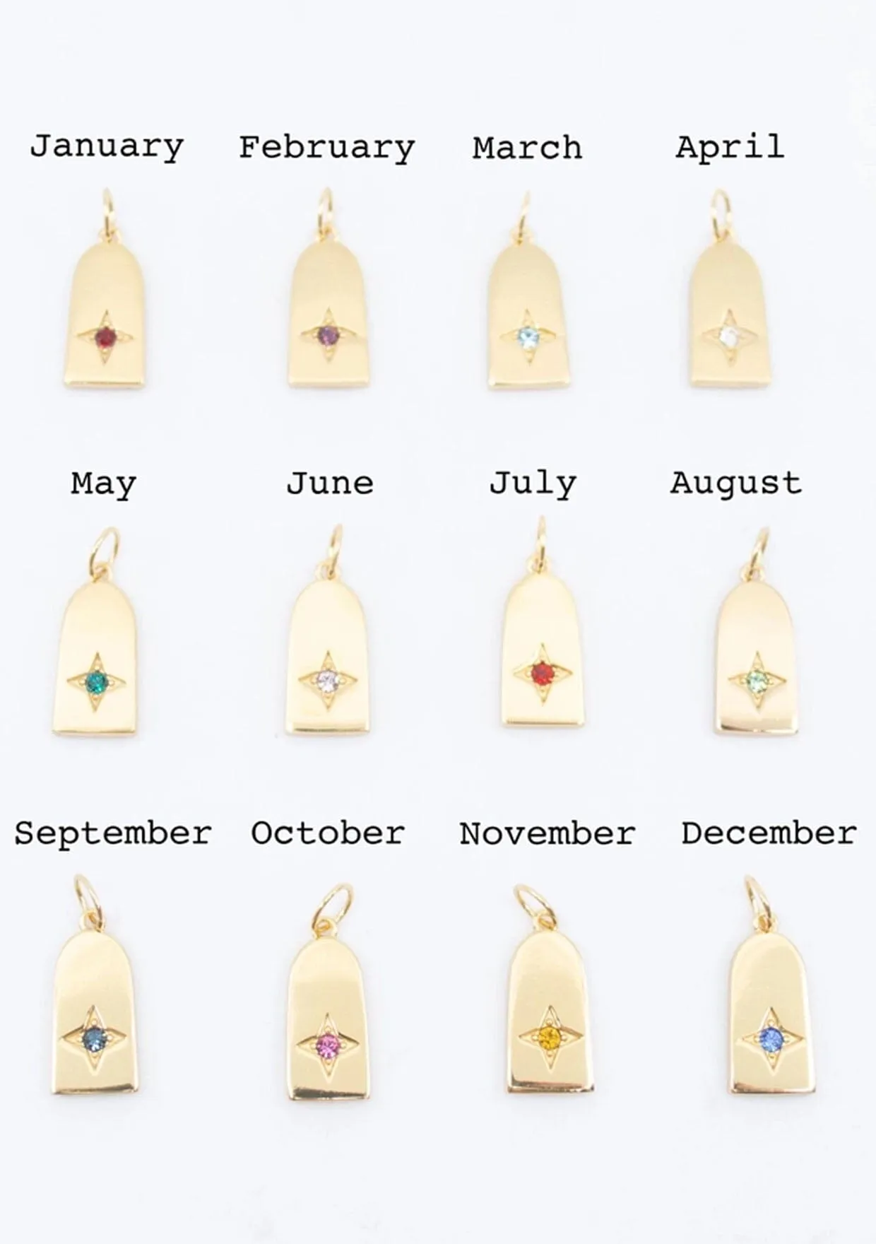 The Land of Salt - Birthstone Charm Necklace