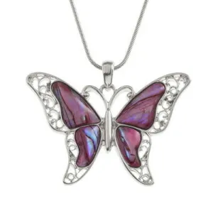 TIDE FASHION JEWELLERY - PURPLE BUTTERFLY NECKLACE