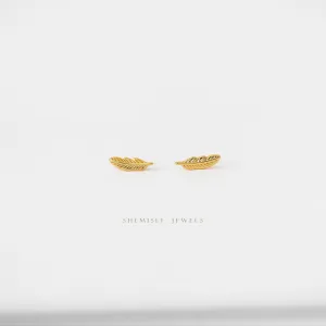 Tiny Feather Earrings, Unisex, Gold, Silver SHEMISLI - SS157 LR