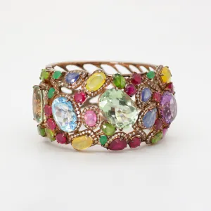 Topaz Ruby Sapphire and Peridot Cuff