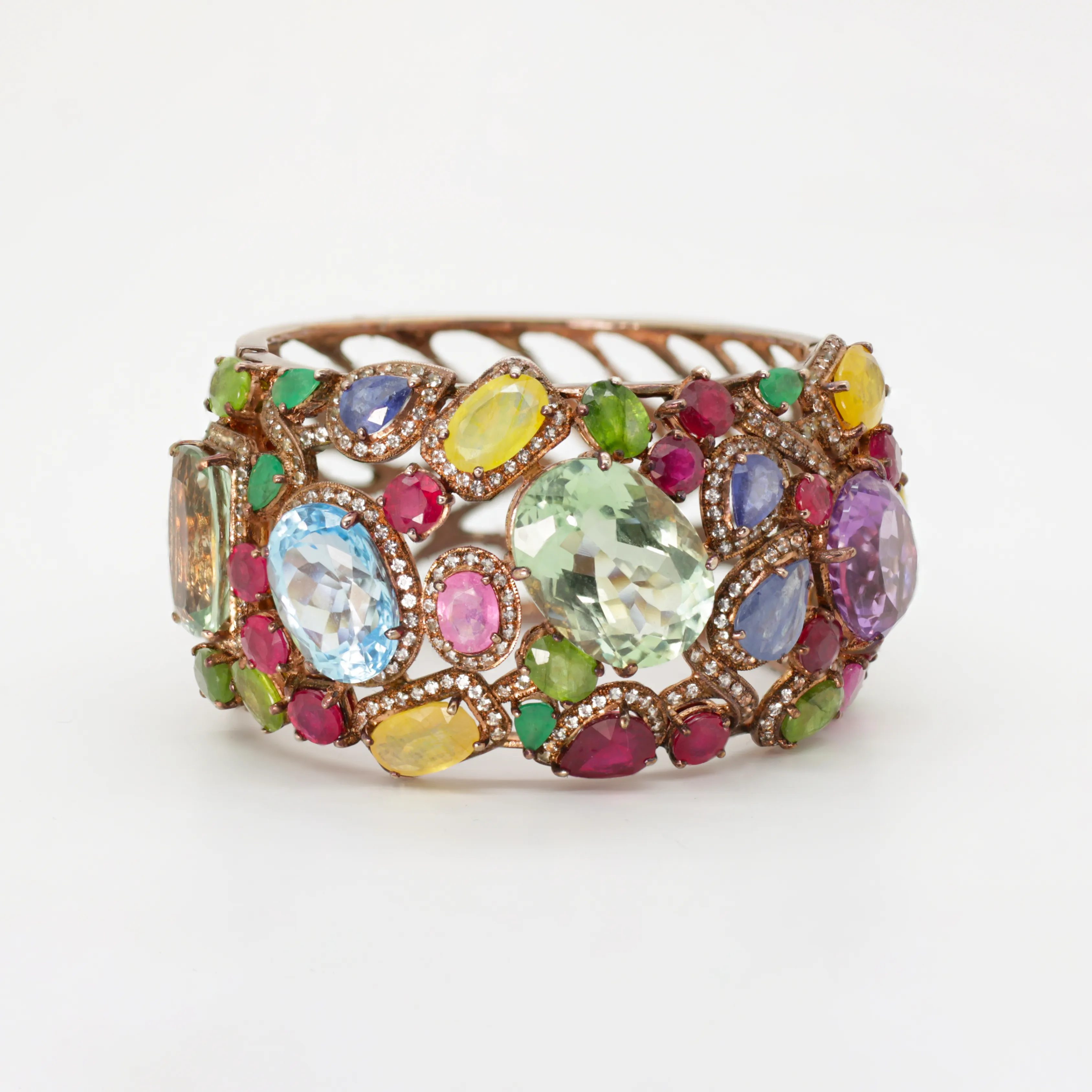 Topaz Ruby Sapphire and Peridot Cuff