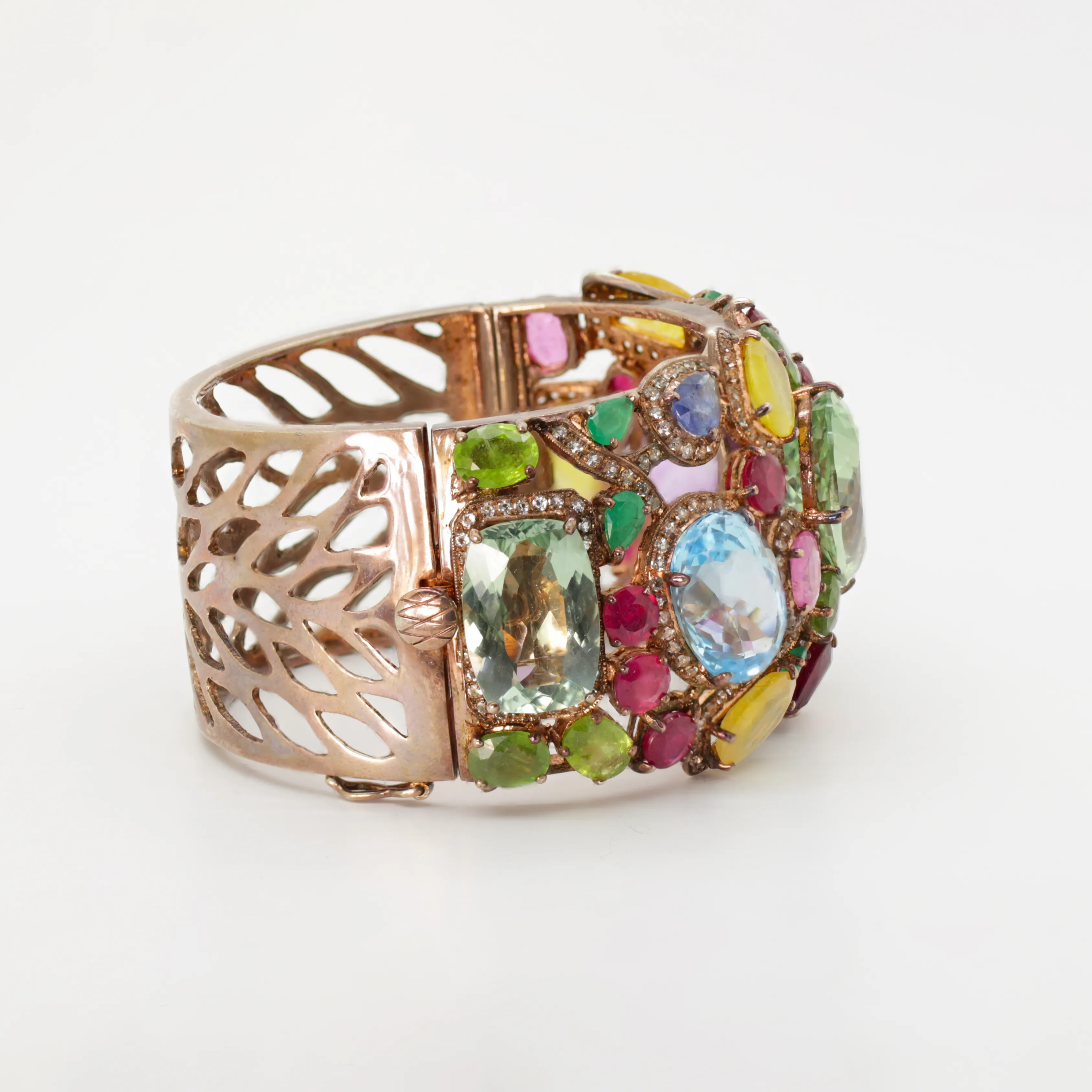 Topaz Ruby Sapphire and Peridot Cuff