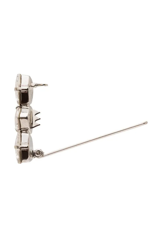 Triple Crystal Tige Boule Barrette