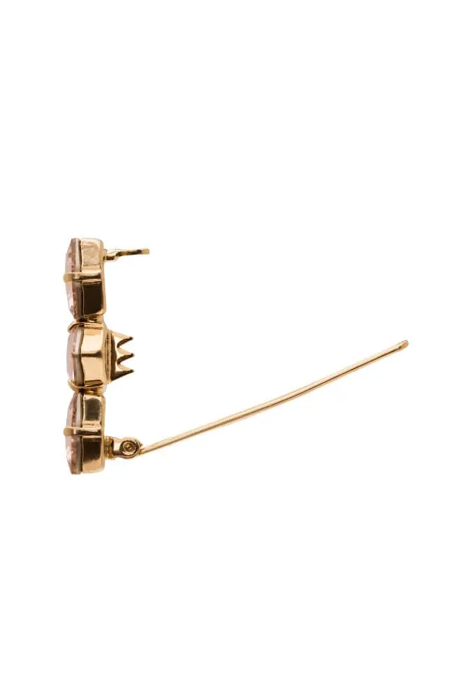 Triple Crystal Tige Boule Barrette