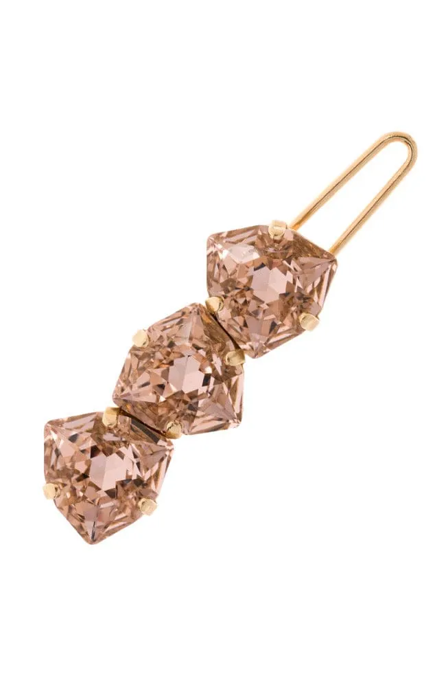 Triple Crystal Tige Boule Barrette