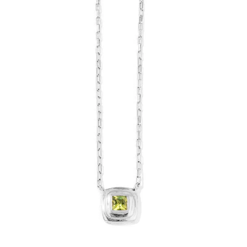 Tulum Necklace, Peridot, Silver