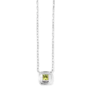 Tulum Necklace, Peridot, Silver