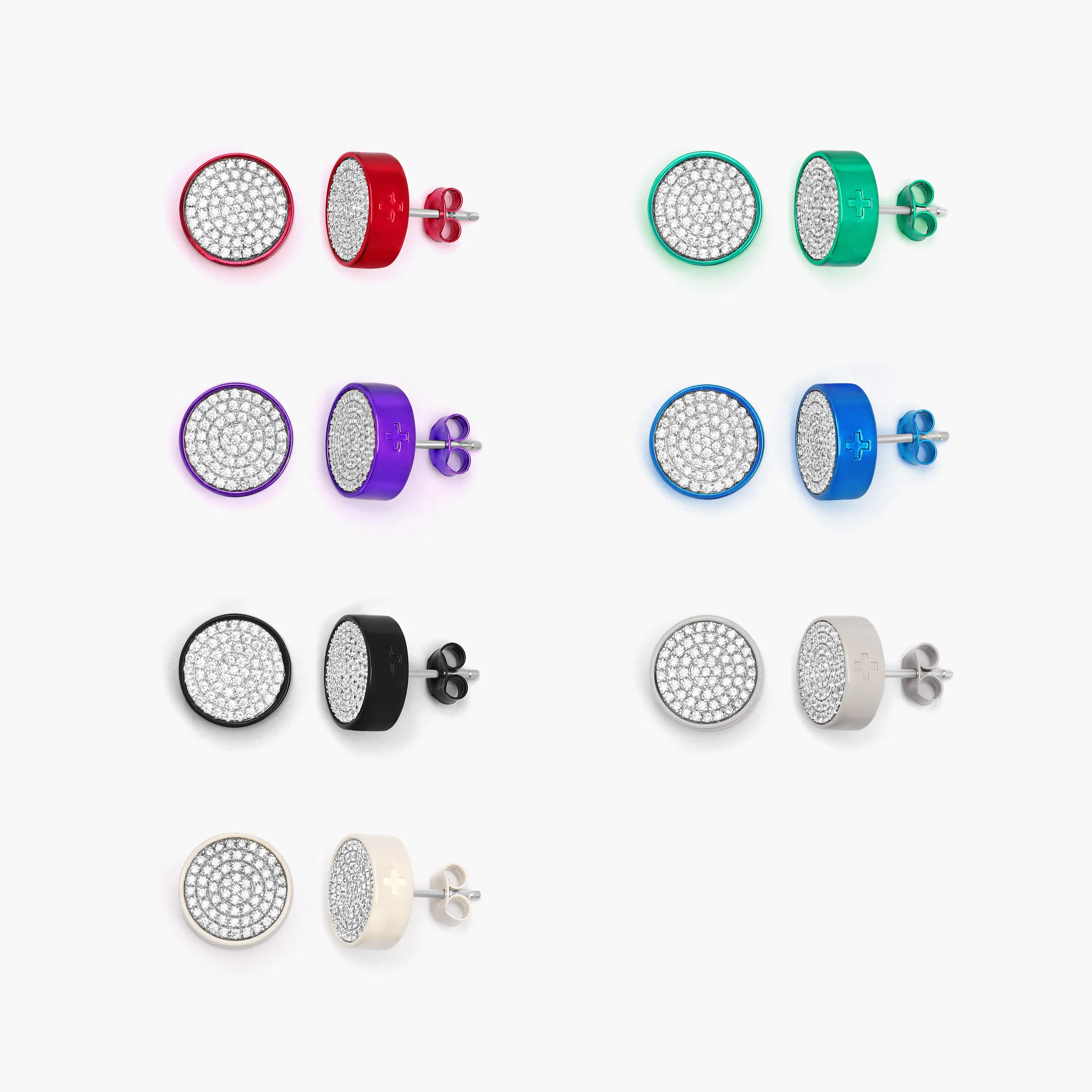 Two-Tone Essentials: Circle Studs Earrings (7 PACK)