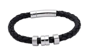 Unique & Co Black Leather Bracelet A63BL