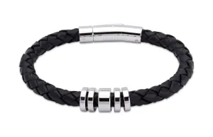 Unique & Co Black Leather Bracelet A65BL