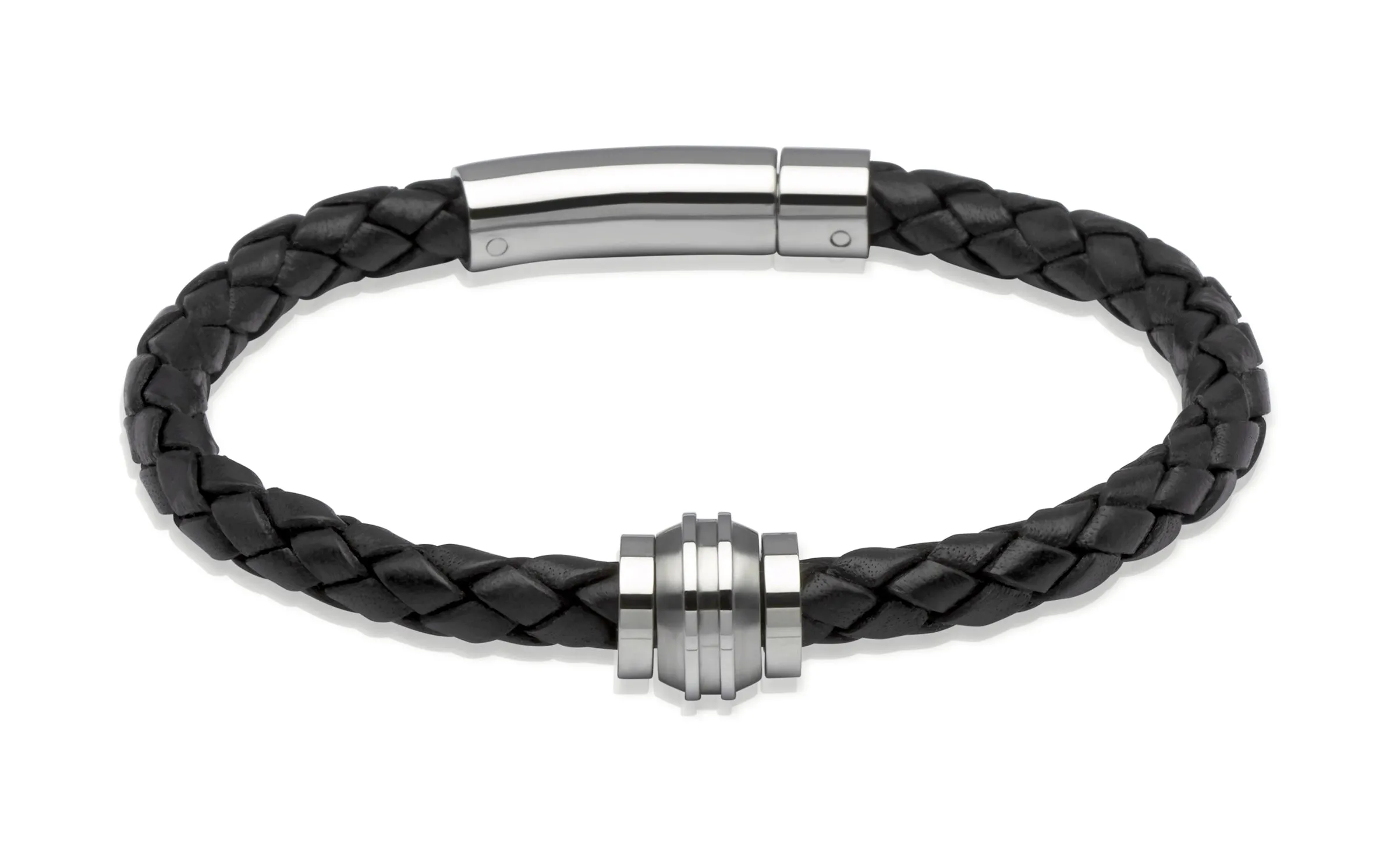 Unique & Co Black Leather Bracelet B227BL