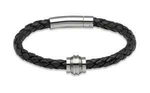 Unique & Co Black Leather Bracelet B227BL