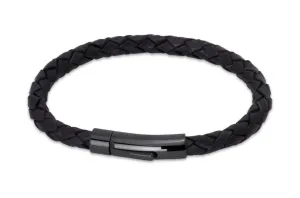 Unique & Co Black Leather Bracelet B61BL