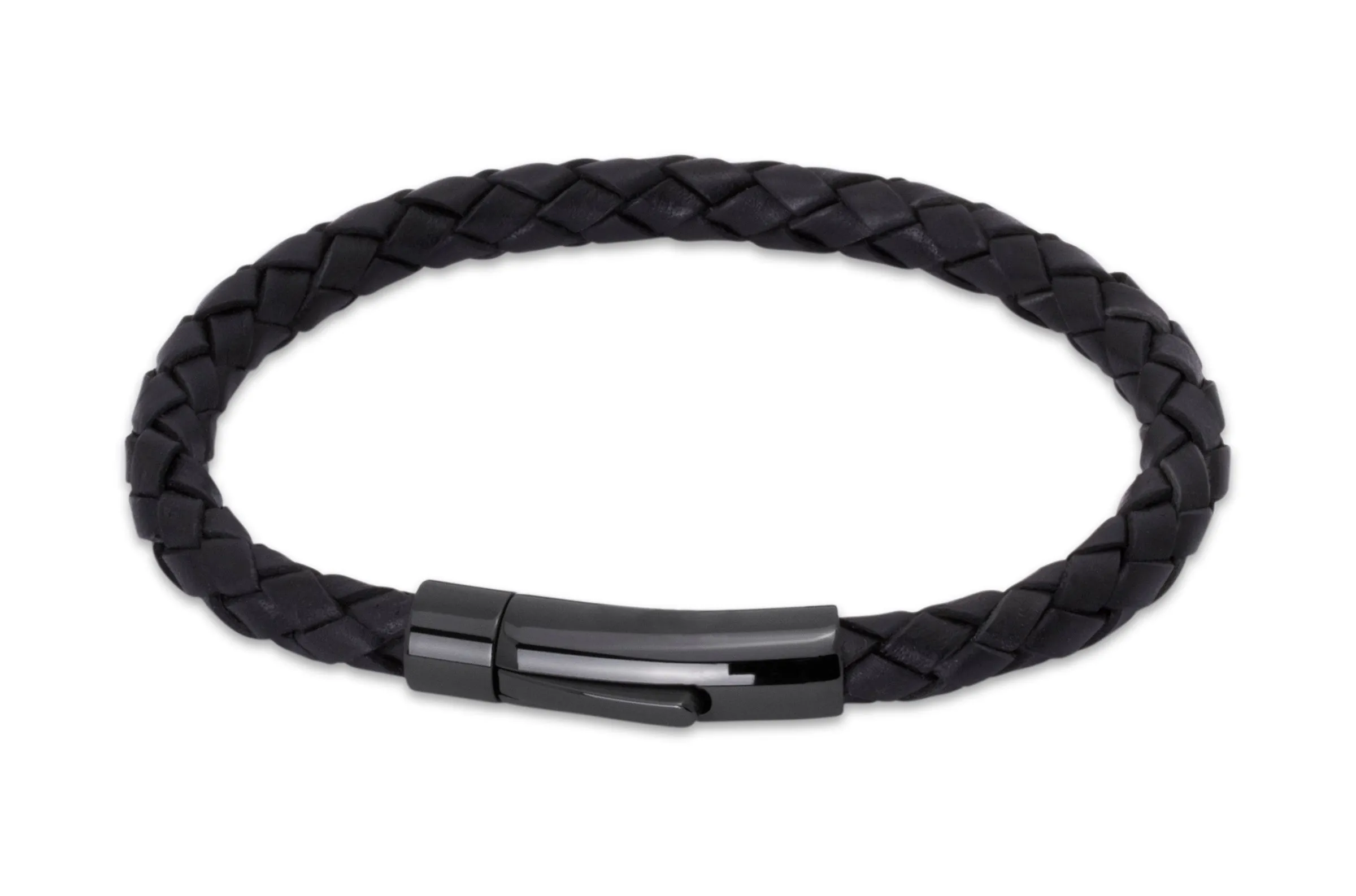 Unique & Co Black Leather Bracelet B61BL