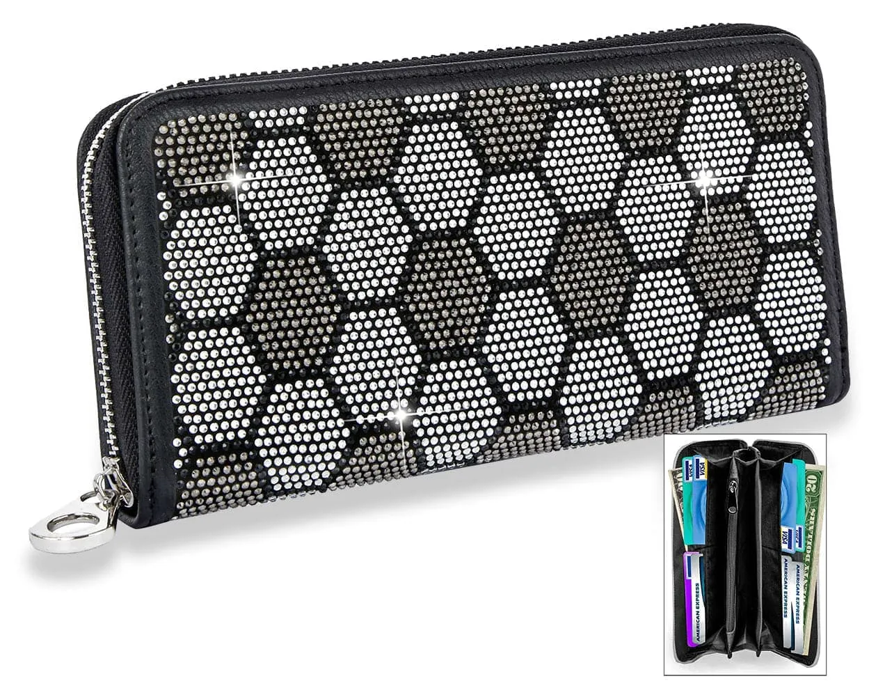 Unique Rhinestone Pattern Fashion Wallet