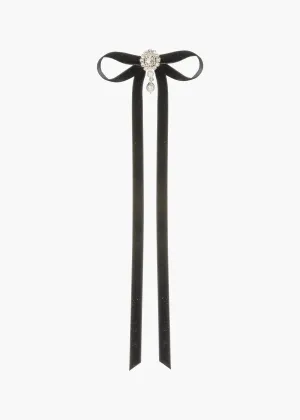 Vanita Bow Barrette -- Black Pearl